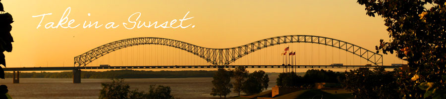 Sunset by the Mighty Mississippi River
